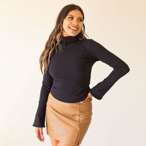 Free People Sydney Bell Sleeve Turtleneck